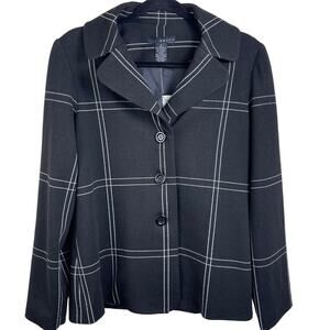 Women's Grace Brittania Black and White Plaid Blazer New with Tags Size 6
